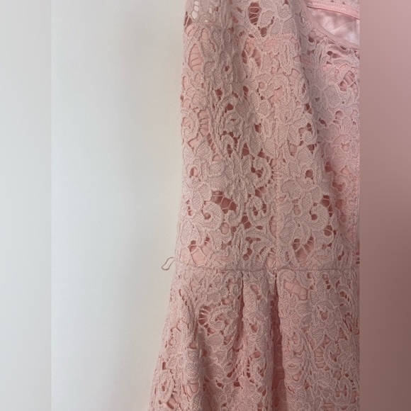 WHBM| Powder Pink Lace Overlay Sleeveless Dress Pleats Size 8 - Picture 8 of 15